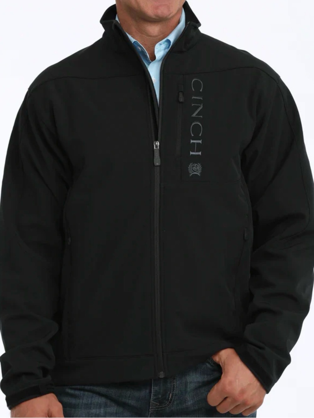 Cinch Men's Black Softshell Bonded Jacket Ribbed